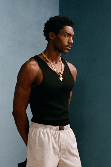 Zara RIB TANK TOP WILLY CHAVARRIA X ZARA - Black