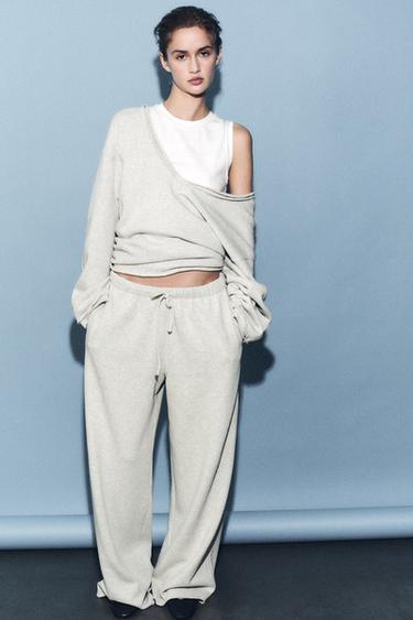 Zara SOFT V-NECK SWEATSHIRT - Gray marl - Image 0