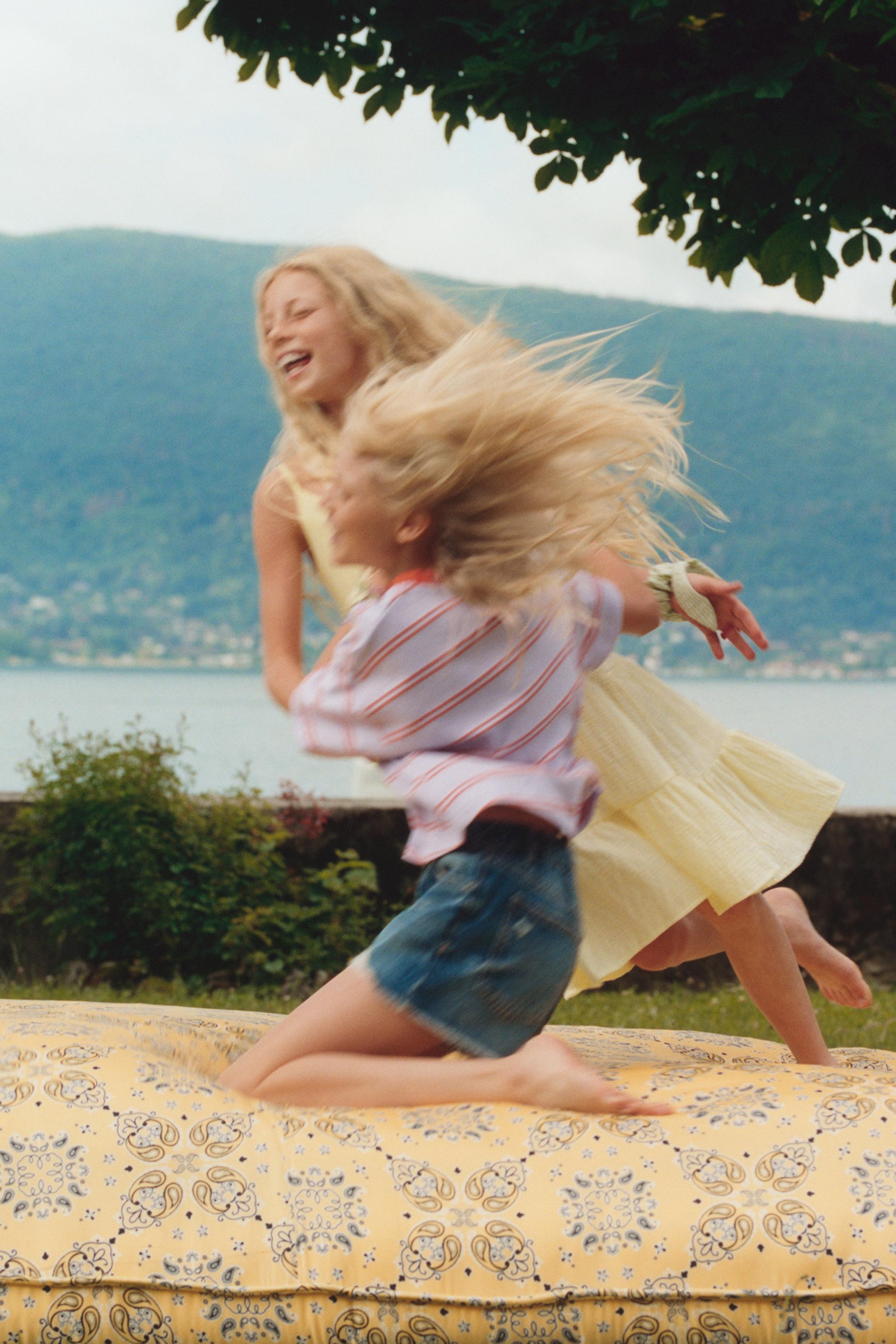 STRIPED AND TEXT T-SHIRT