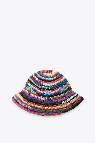 GORRO BUCKET TRENZADO MULTICOLOR - Multicolor de Zara