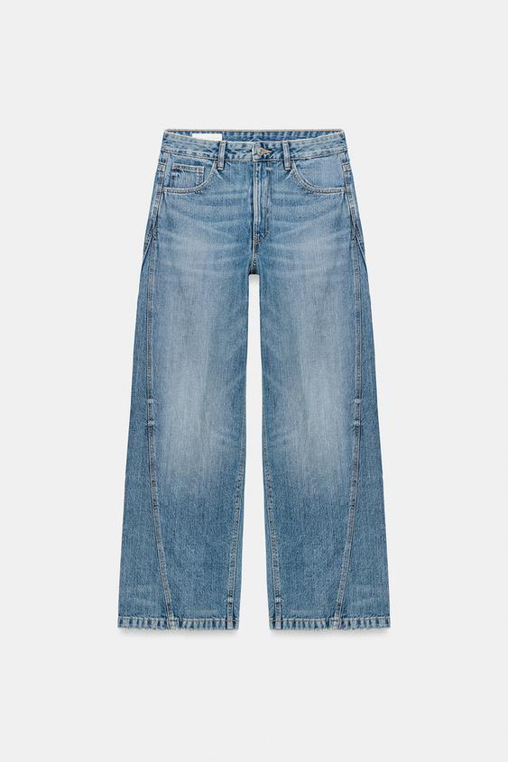 JEANS TRF BAGGY BARREL TIRO MEDIO - Azul de Zara - Imagen 0