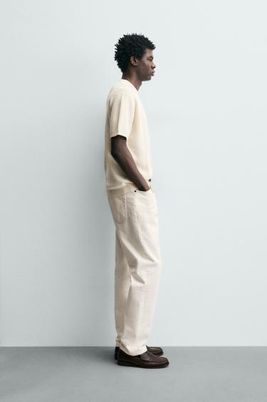 PURL KNIT T-SHIRT - Oyster-white by Zara - Image 3