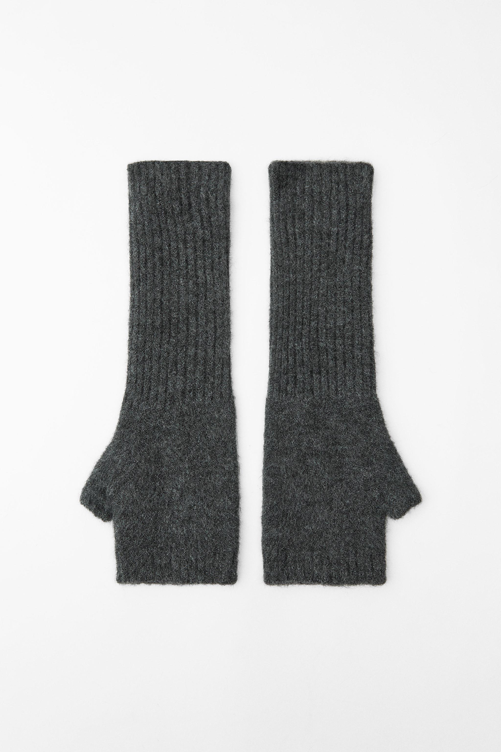 FINGERLESS RIBBED KNIT GLOVES - Black | ZARA United States