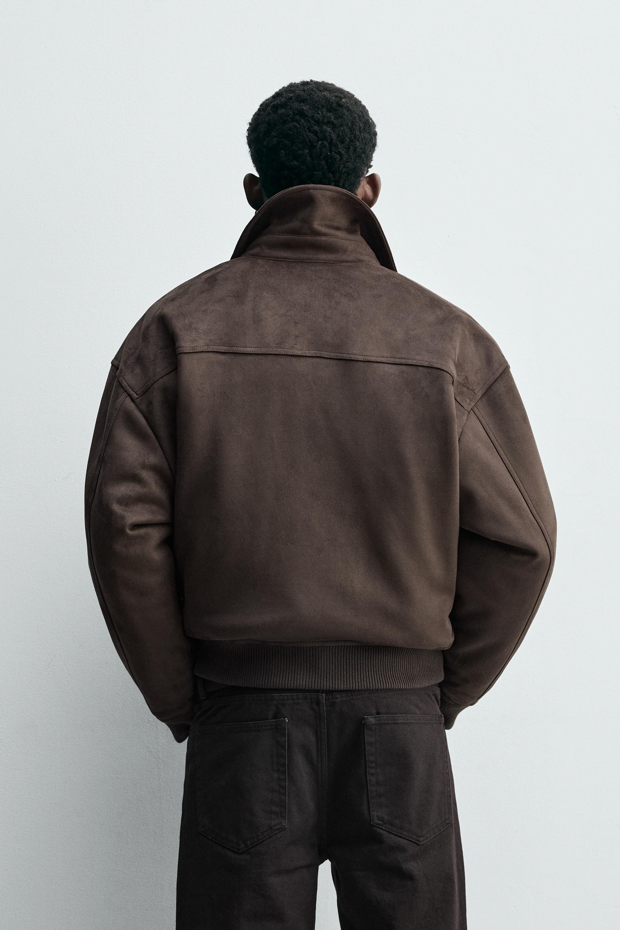 フェイクスエード キルティングジャケット - ブラウン | ZARA Japan / 日本