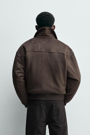 BLOUSON MATELASSÉ EFFET DAIM - Marron de Zara - Image 2