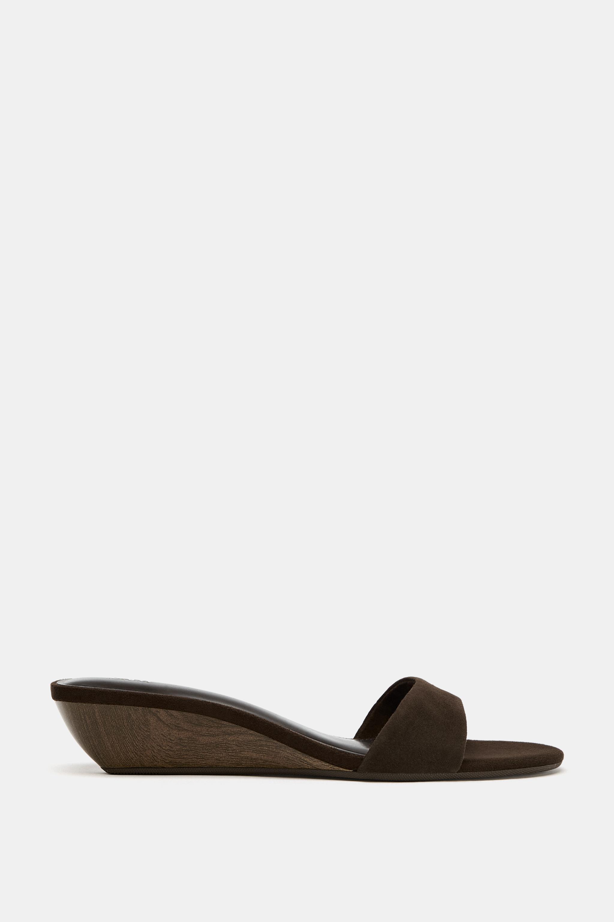 SUEDE WEDGE SANDALS - Brown | ZARA United States