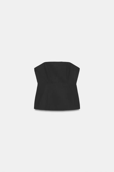 STRAPLESS TOP - Black by Zara - Image 0