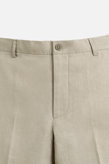 LINEN TROUSERS - Dark beige by Zara - Image 7