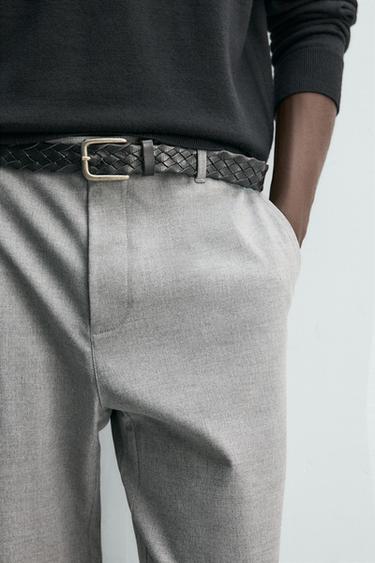Zara SLIM FIT STRETCH PANTS - Gray - Image 0