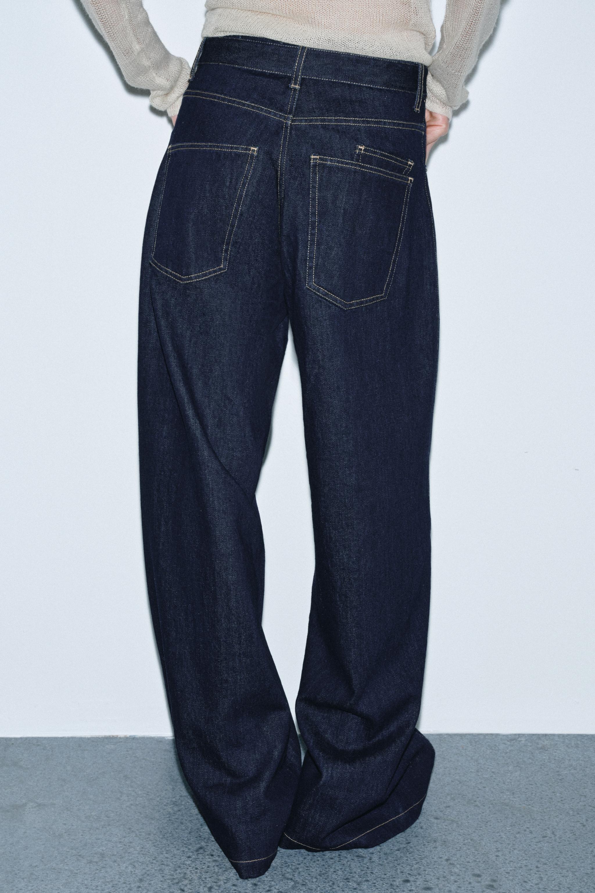 ZW COLLECTION WIDE LEG HIGH-WAIST JEANS WITH BELT