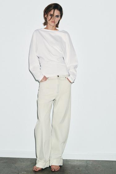 ZW COLLECTION BAGGY MID-WAIST JEANS - Light blue by Zara