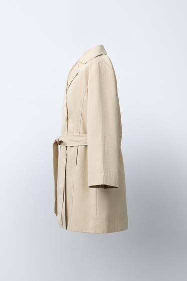 BASIC LONG TRENCH COAT - camel by Zara - Image 2