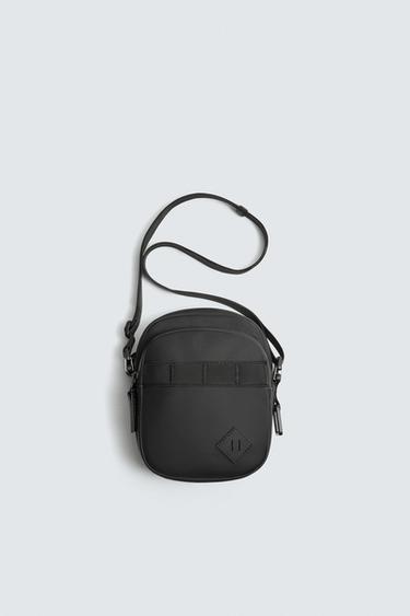Zara RUBBERIZED CROSSBODY BAG - Black