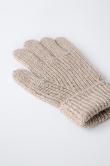 GANTS EN MAILLE LISSE - Marron clair de Zara - Image 2