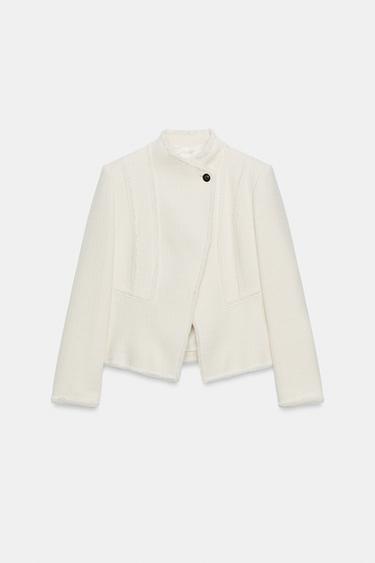 BLAZER EFFRANGÉ À BASQUE ZW COLLECTION - Écru de Zara - Image 5