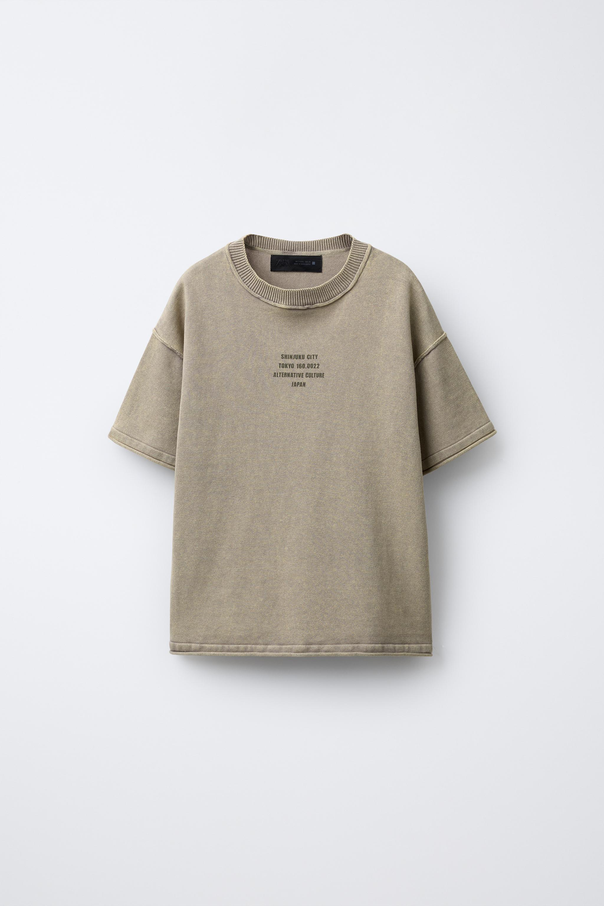 K*様 Etavirp UntitledTee Printed ByPajaSt TEXT KNIT T-SHIRT - Rust | ZARA United States