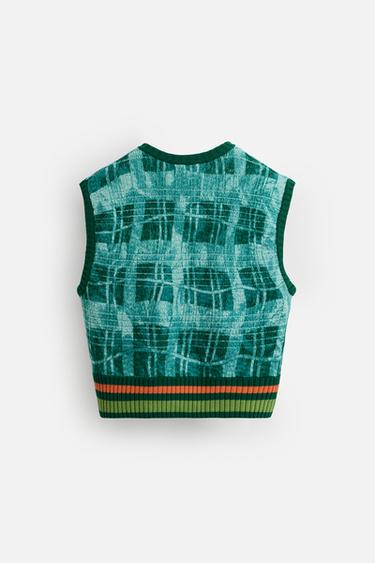 GRAPHIC PRINT KNIT WAISTCOAT © OTIS KWAME KYE QUAICOE - Emerald by Zara - Image 8