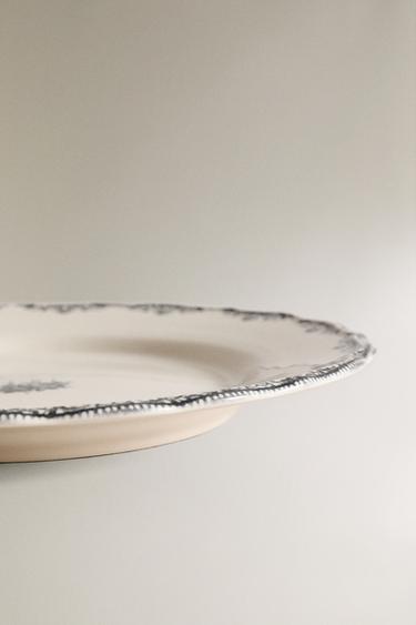 DINNER PLATE WITH PLACEMENT DESIGN - Blue / Grey by Zara - Image 3
