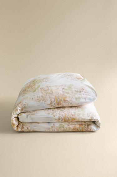 HOUSSE DE COUETTE COTON PAYSAGE - Beige de Zara - Image 4
