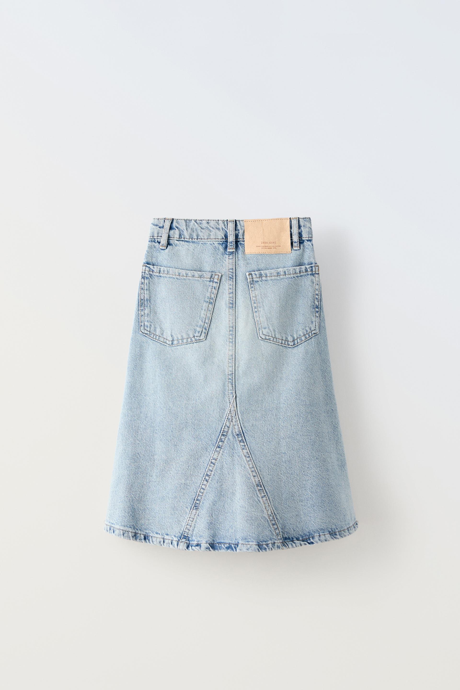 LONG DENIM SKIRT Blue ZARA Hungary Magyarorszag