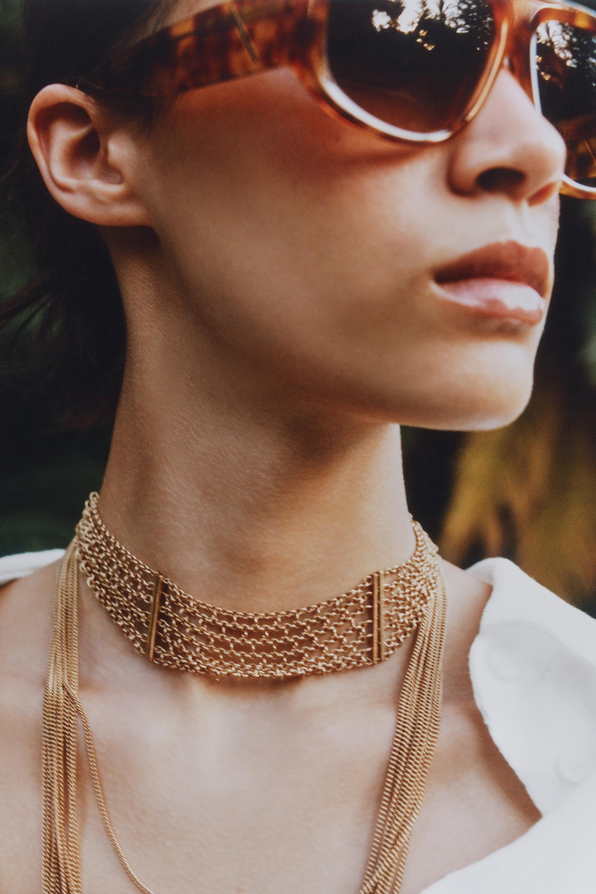 PACK OF 2 CHOKER CHAIN NECKLACES — Golden