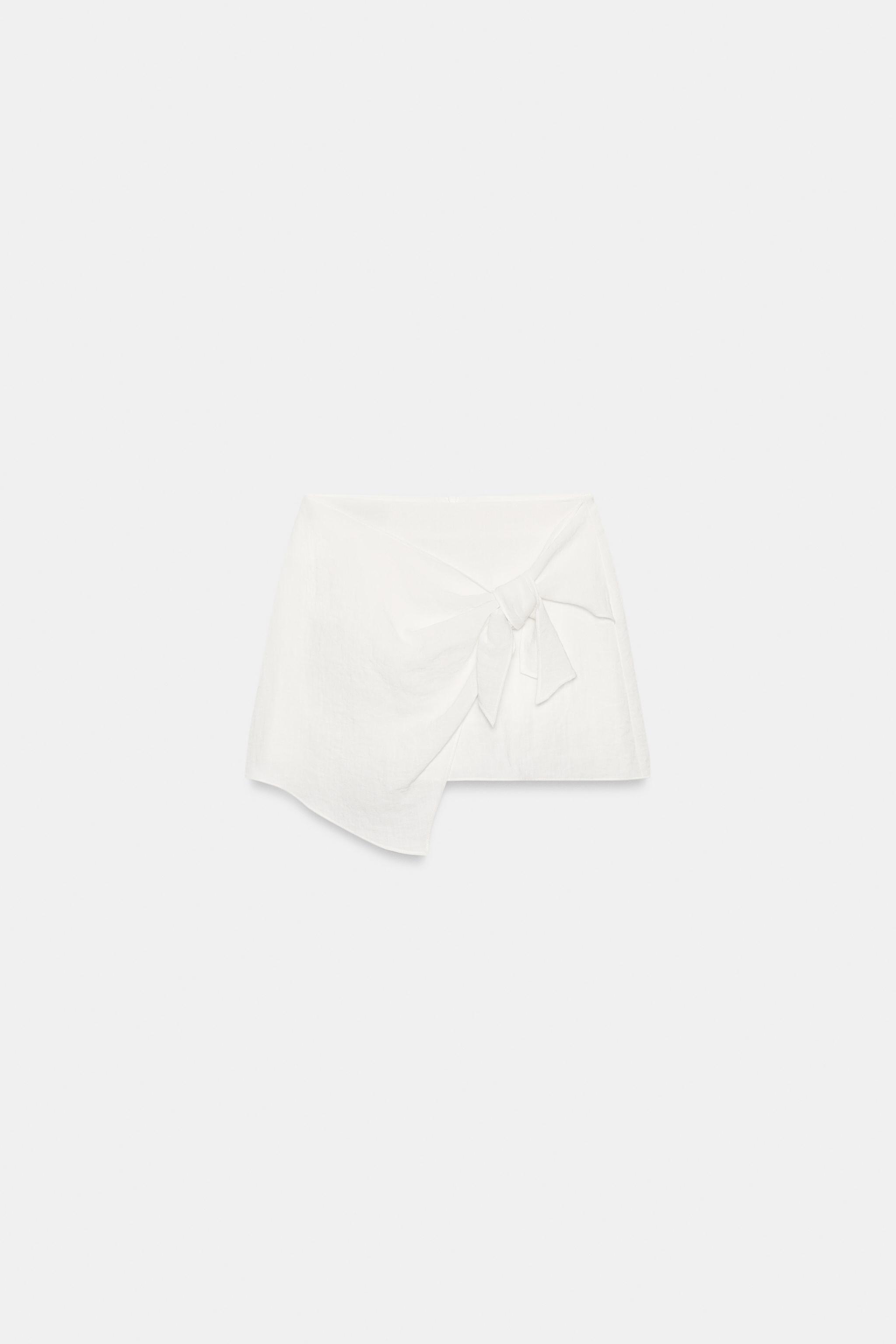 Женские юбки Zara KNOTTED MINI SKORT — фото 6
