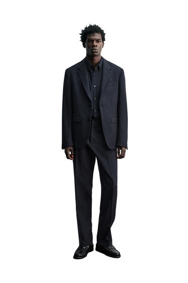 BLAZER TRAJE 100% LANA - Marino de Zara