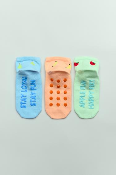3-PACK OF FRUIT ANKLE SOCKS - Multicoloured by Zara