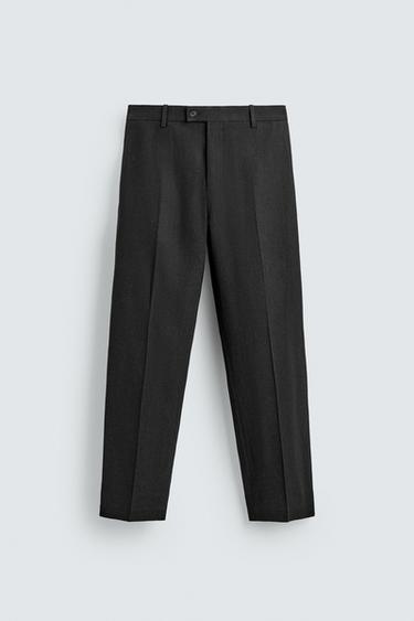 VISCOSE HEMP SUIT TROUSERS - Black by Zara