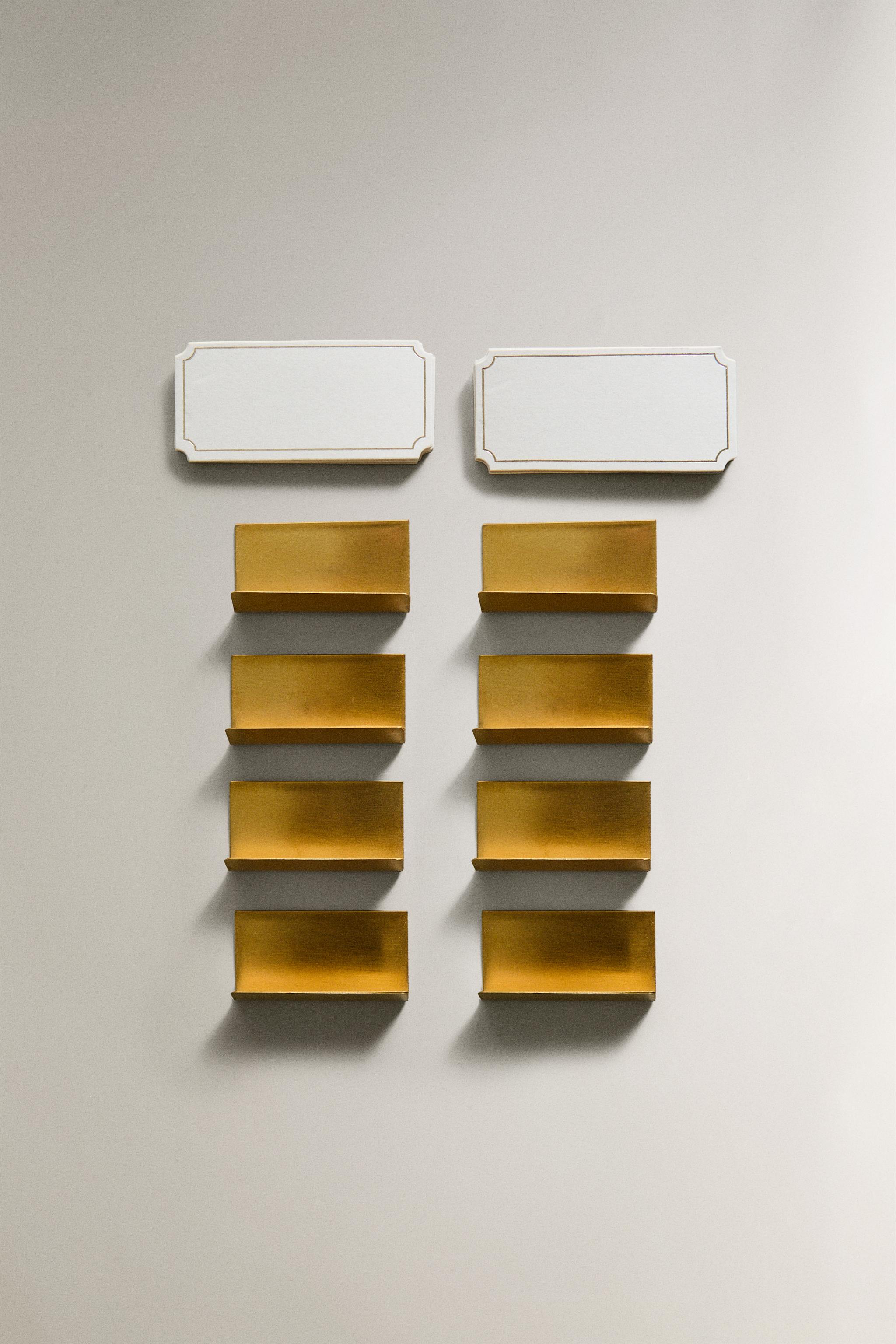 SET OF CHRISTMAS CARD PLACEHOLDERS (SET OF 12) - Gold | ZARA