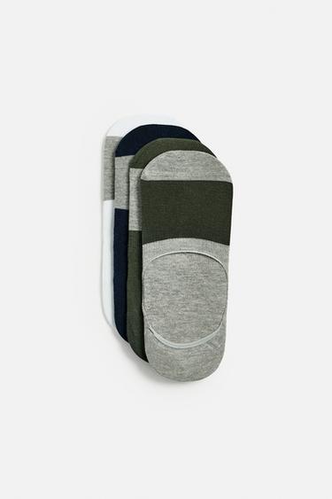 PACK OF 4 STRIPED NO-SHOW SOCKS - various by Zara