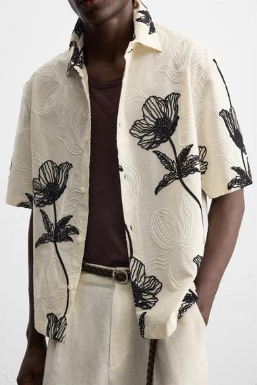 CHEMISE BRODERIES CONTRASTE - blanc de Zara - Image 4