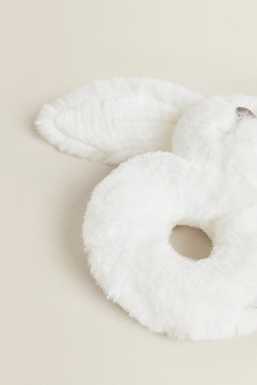 CHILDREN’S RABBIT SOFT TOY RATTLE - White by Zara - Image 2
