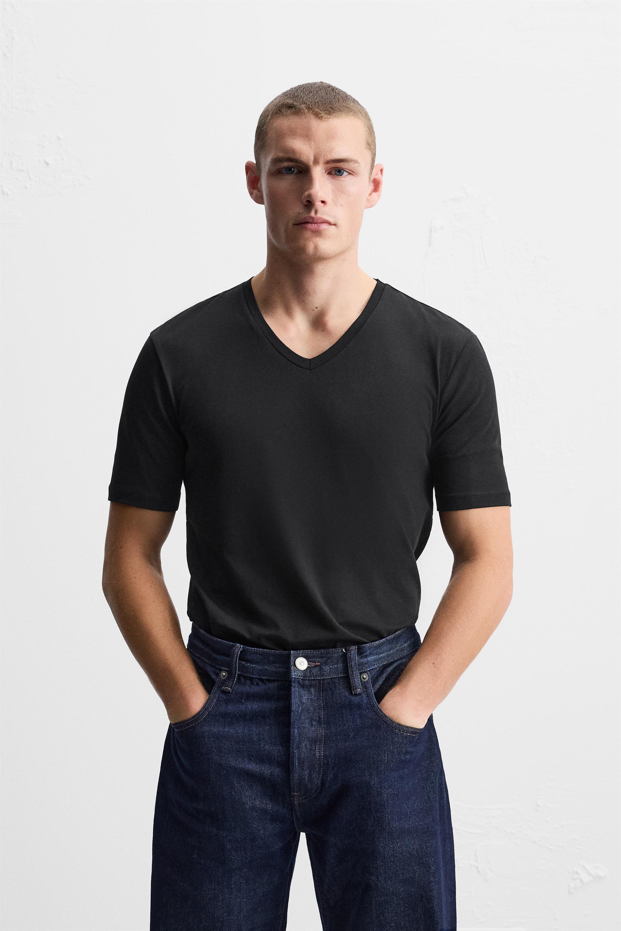 BASIC V NECK T SHIRT