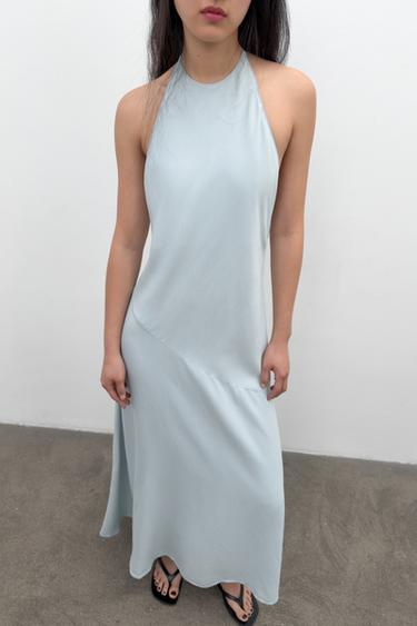ROBE FLUIDE HALTER - Bleu clair de Zara - Image 5