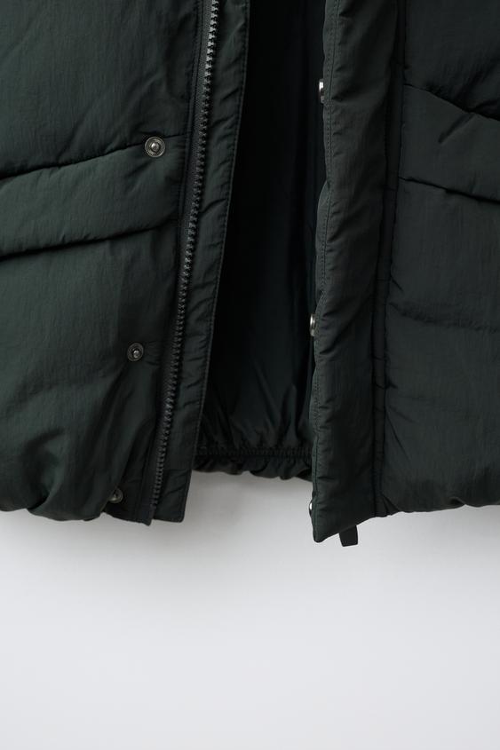 BLOUSON REMBOURRÉ DÉPERLANT - Vert foncé de Zara - Image 7