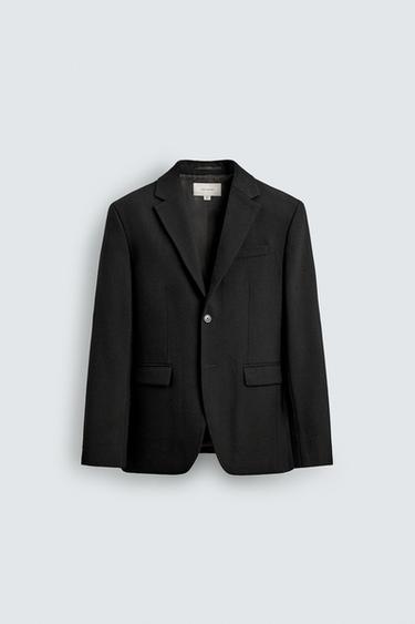 100% WOOL SUIT BLAZER - Black by Zara