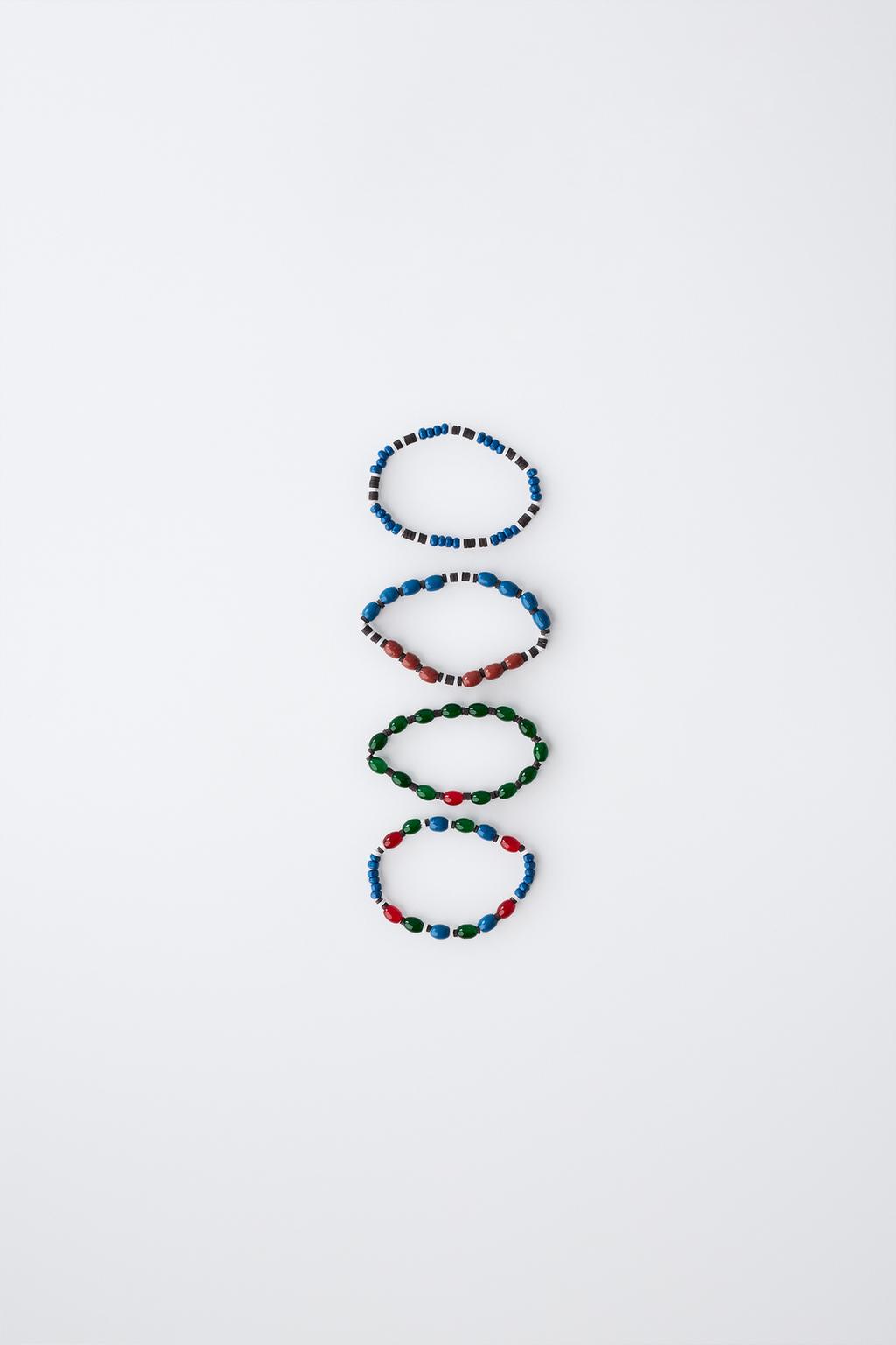 PACK OF FOUR BEADED BRACELETS