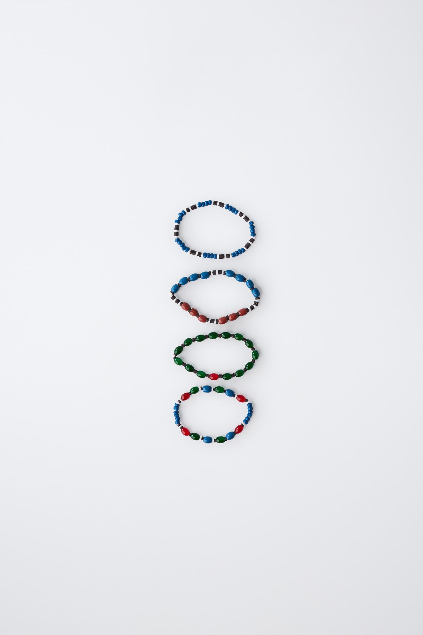 Детские браслеты Zara Four-Pack Beaded, цвет: Разноцветный