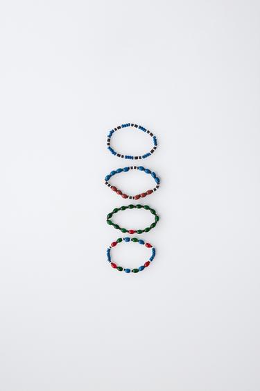 PACK OF FOUR BEADED BRACELETS - Multicoloured by Zara - Image 0