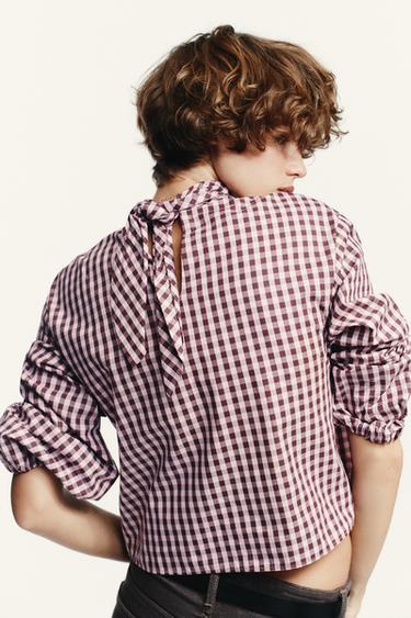 GINGHAM POPLIN SHIRT - Pinks by Zara - Image 5