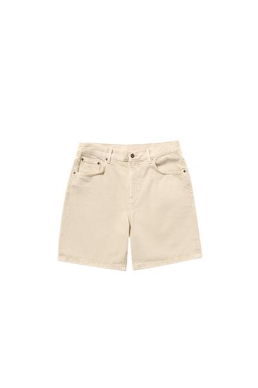 Zara REGULAR FIT DENIM SHORTS - Gray