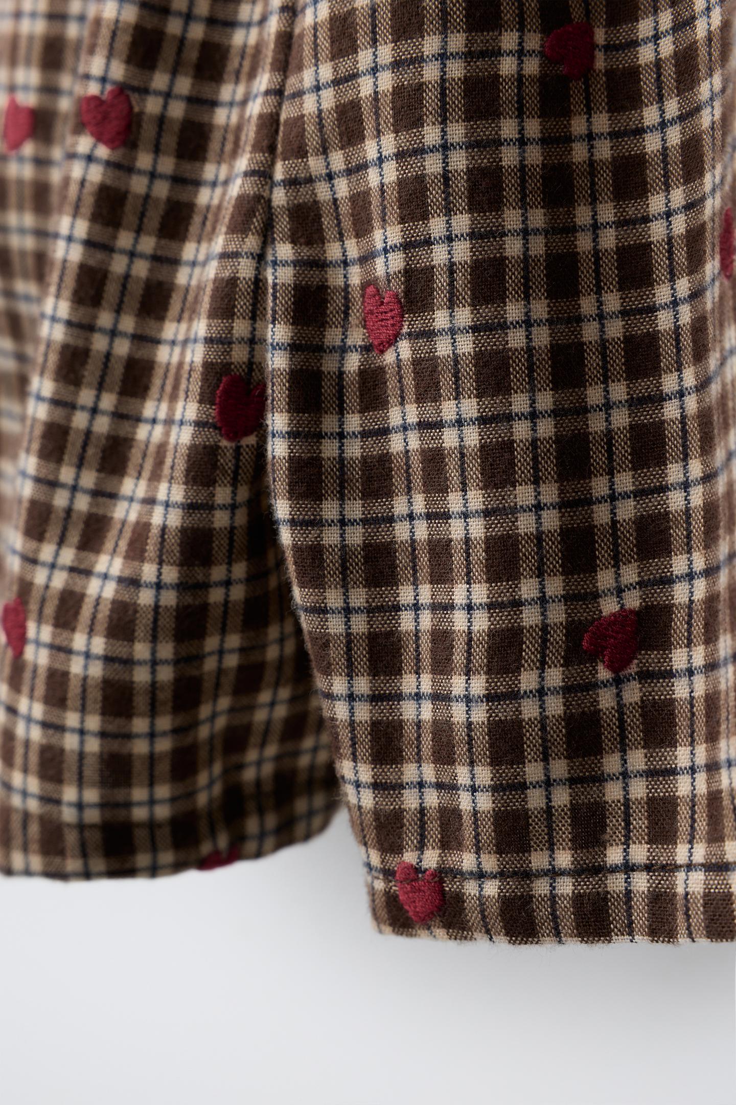 Детская юбка Zara Plaid and Heart Bermuda, цвет: Коричневый — фото 4