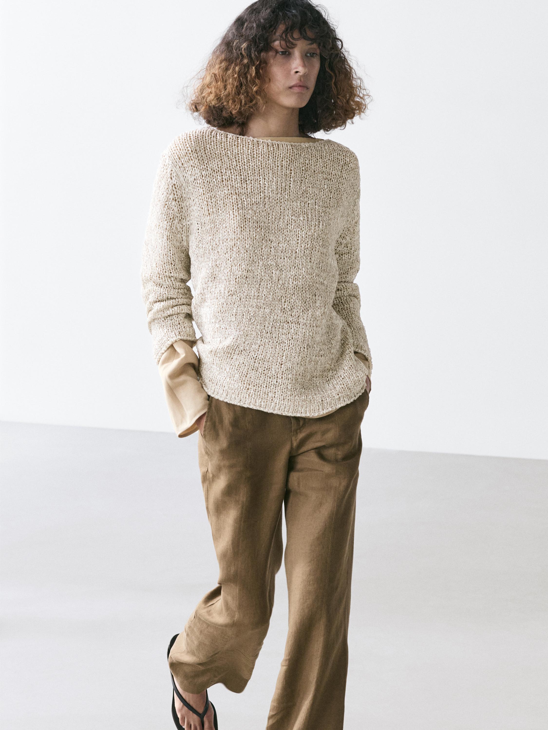 Pull en maille col bateau