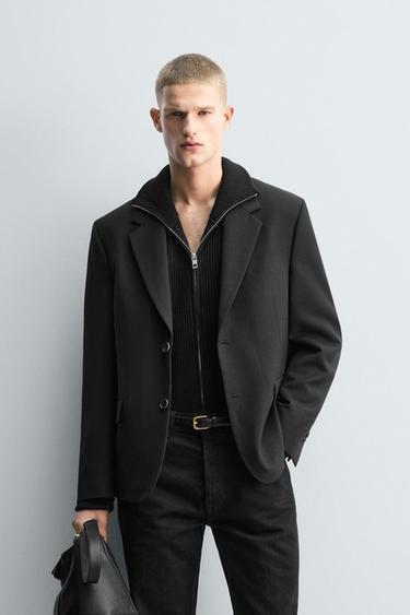 BLAZER VAN WOL-VISCOSE IN LIMITED EDITION - Zwart van Zara