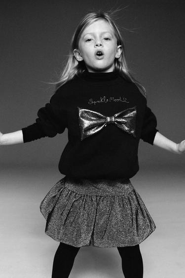 Zara SWEATSHIRT WITH TIE - Black