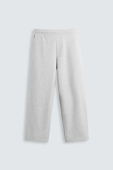 CALÇAS JOGGER PERNA LARGA - Cinzento-vigoré da Zara