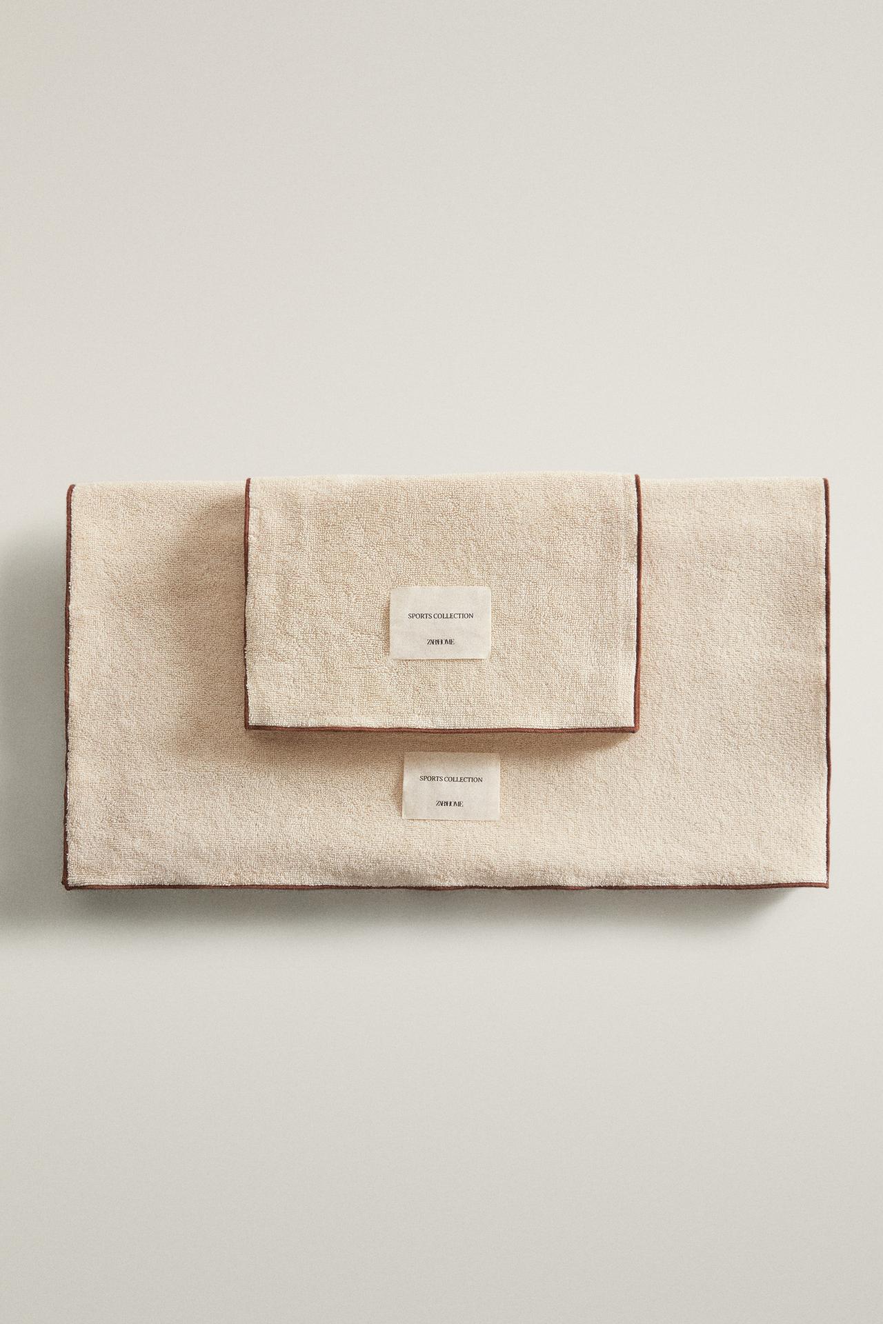 COTTON GYM TOWEL — Ecru
