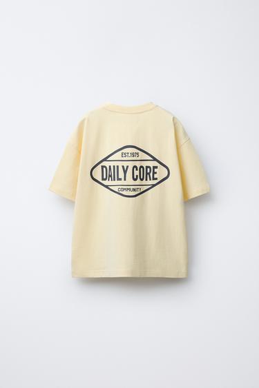 T-SHIRT IMPRIMÉ LOGO - Jaune de Zara - Image 1