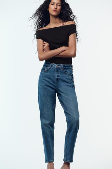 JEANS Z.01 MOM FIT COMFORT TIRO ALTO - Azul de Zara